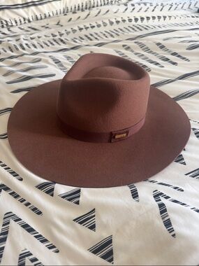NWT GIGI PIP RAINE WIDE BRIM FEDORA - DARK OAK. BLEMISHED STYLE